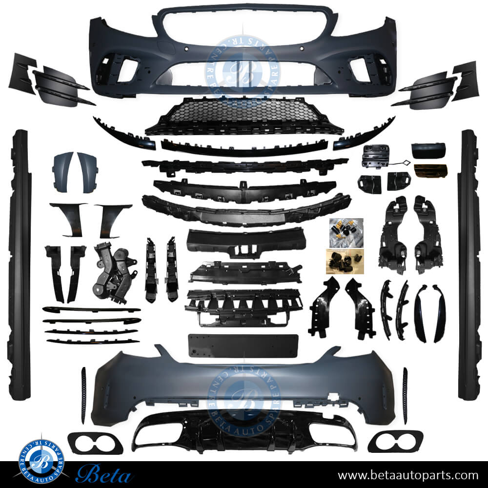 Body Kit AMG C43 Look with PDC/Camera and Night Package Gloss Black color for Mercedes C-Class W205 2019-2021 models Body Kit AMG C43 Look with PDC/Camera and Night Package Gloss Black color for Mercedes C-Class W205 2019-2021 models
